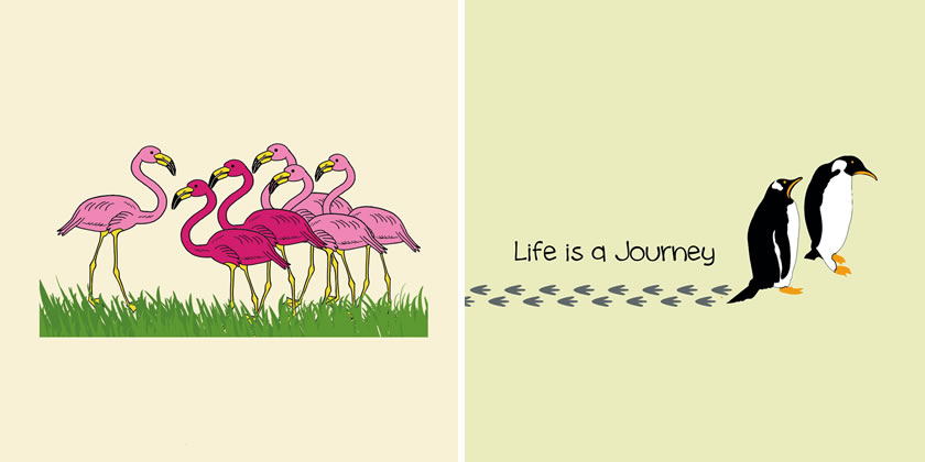 Caroline and George Louw - Flamingos and Penguins