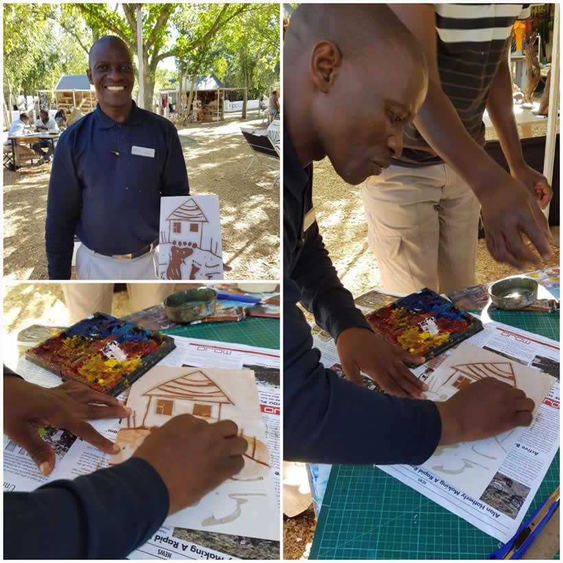 Spier Craft Market - visitor offering - hotel staff learning painting