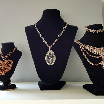 Lynn Barrett - Costume jewellery inspired by chain mail in multiple small links