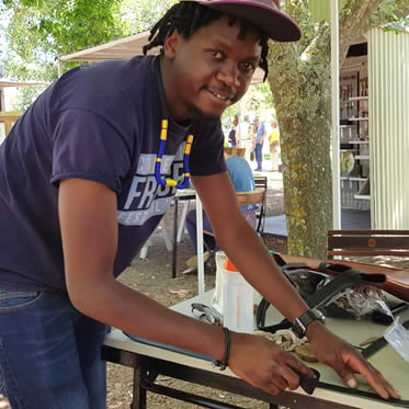 Mukanya Muringani (aka McDonald), Mukanya Creations – with his leather bags and cycling accessories